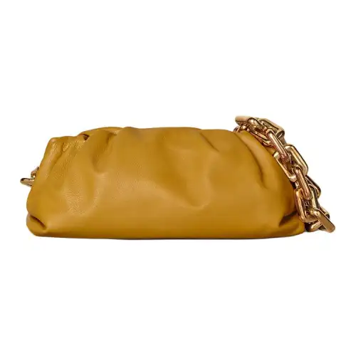 Bottega Veneta Cow Leather Clutch Women's Ochre