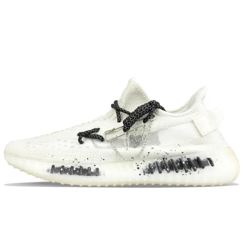 Adidas Originals Yeezy Boost 350 V2 Abrasion Resistant Abrasion Resistant Low top Casual Shoes Unisex White Black
