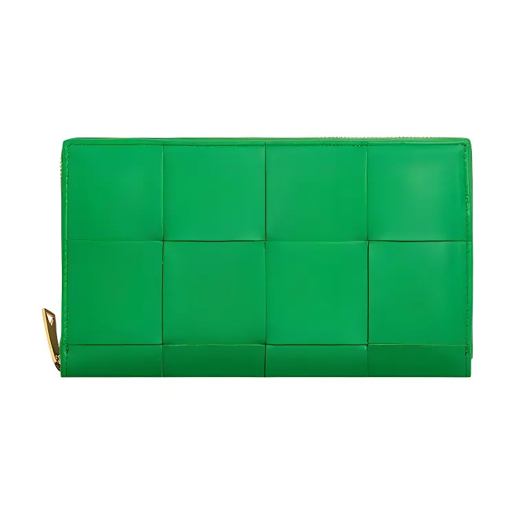 Bottega Veneta Sheepskin Wallet Large Women's Green