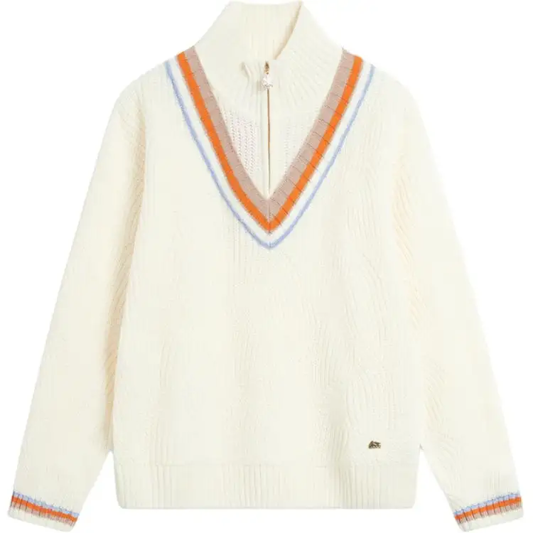 Li Ning Sweaters Women's Ecru Stand Collar Moderate Other