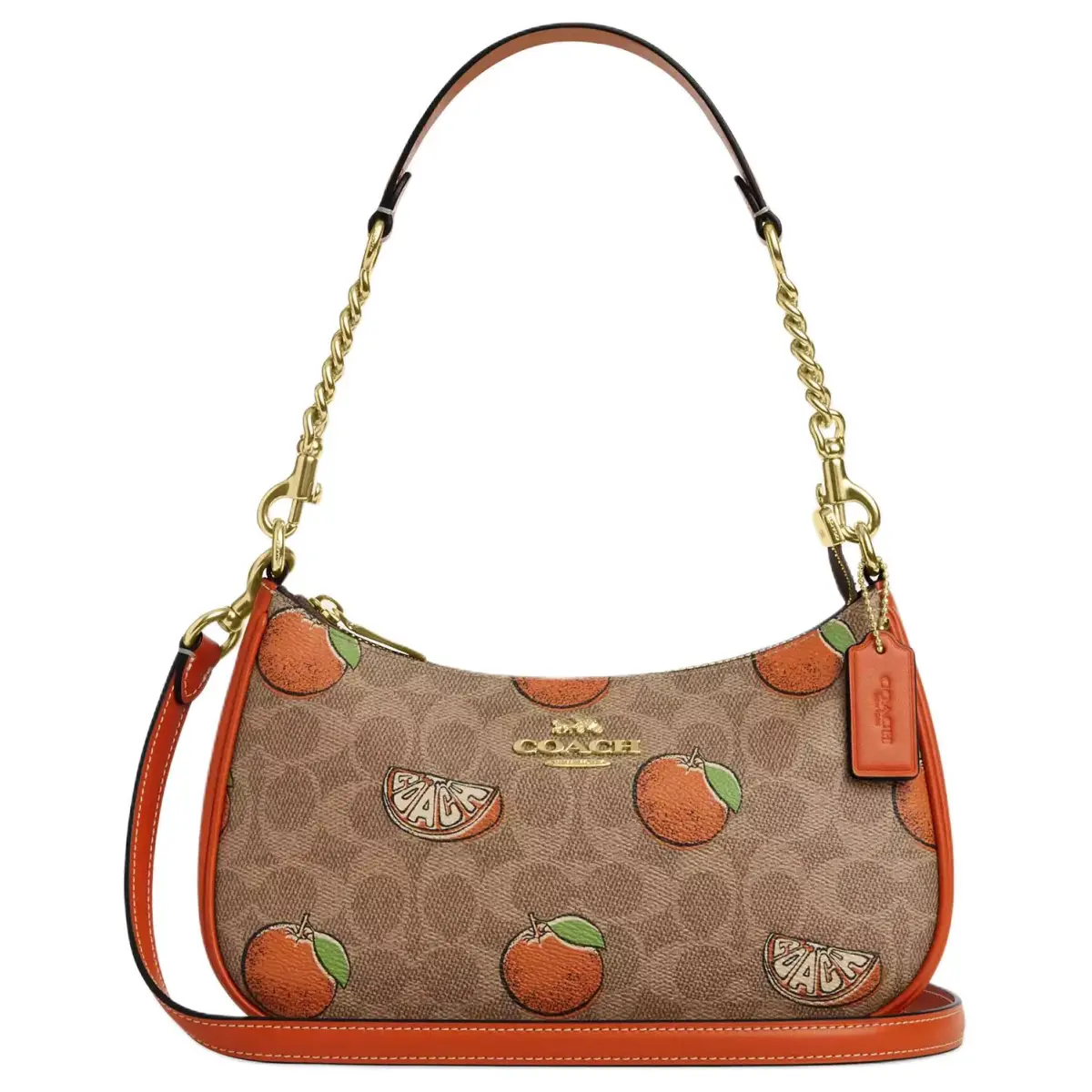 COACH Teri Artificial Leather Shoulder Bag, Crossbody Bag, Handbag Medium Women's Gold With Bronze