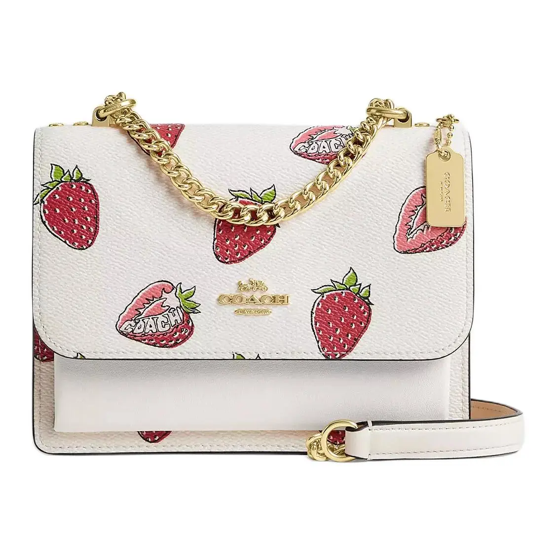 COACH Klare Coated Canvas Crossbody Bag, Shoulder Bag Small Women's Gold & Chalk Multicolor