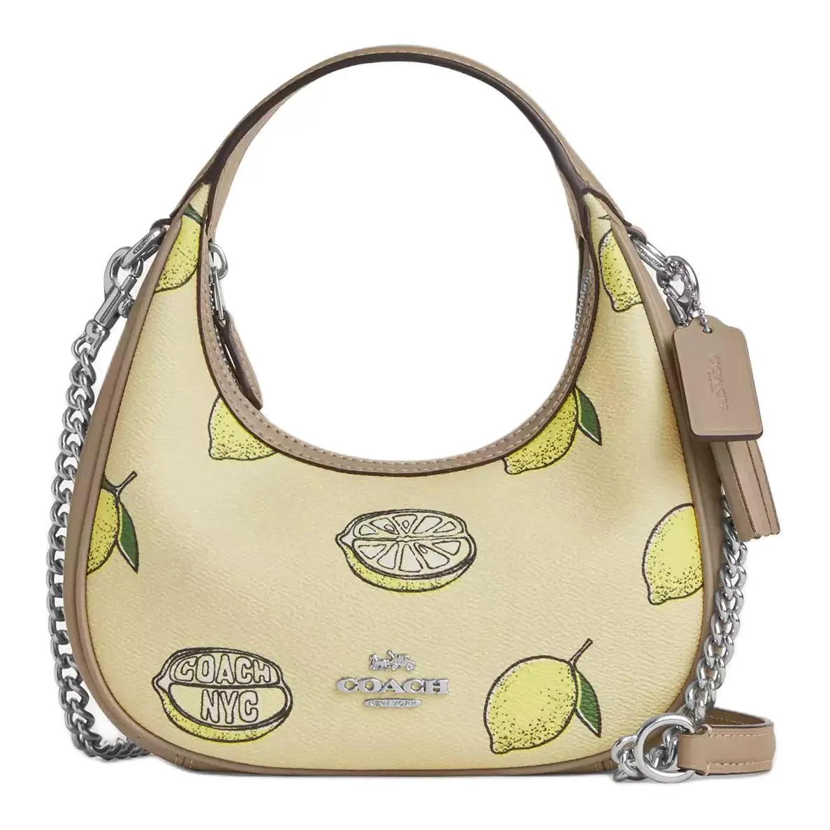 COACH CARMEN Coated Canvas Shoulder Bag, Crossbody Bag, Handbag Small Women's Yellow Green