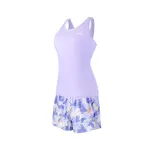 Li Ning Two Piece Swimsuit Women's Light Purple Blue Floral