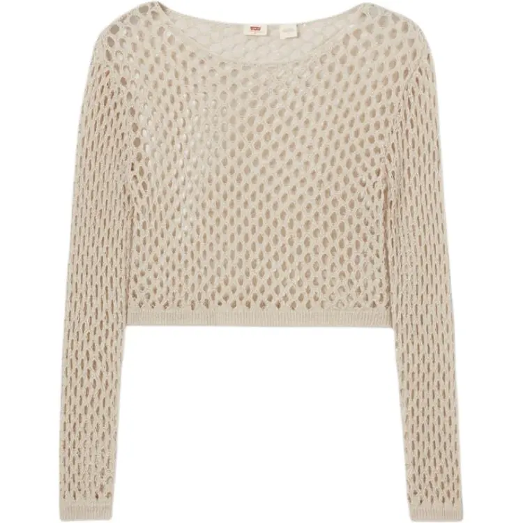 Levi's Knitwear Women's Beige Crew Neck Moderate Straight Fit