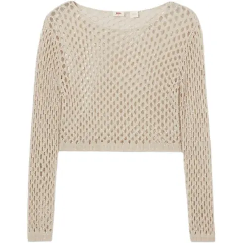 Levi's Knitwear Women's Beige Crew Neck Moderate Straight Fit