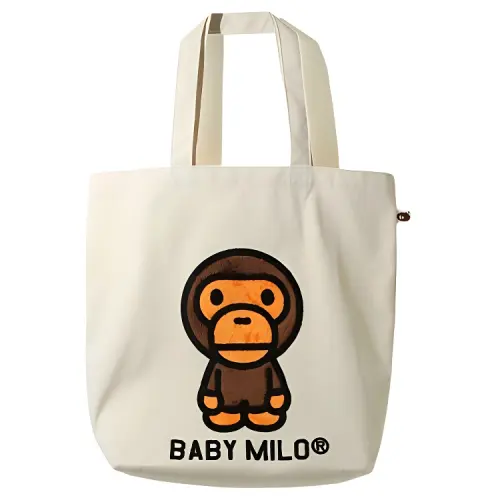 A BATHING APE Bape Cotton Tote Bag, Shopping Bag, Handbag, Shoulder Bag Women's Beige