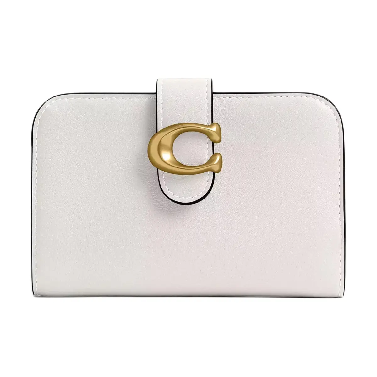 COACH Tabby Leather Wallet Card Holders Women's Brass & Chalk