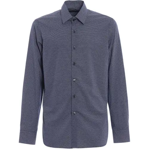 PRADA Shirts Men's Blue Polo Collar Moderate