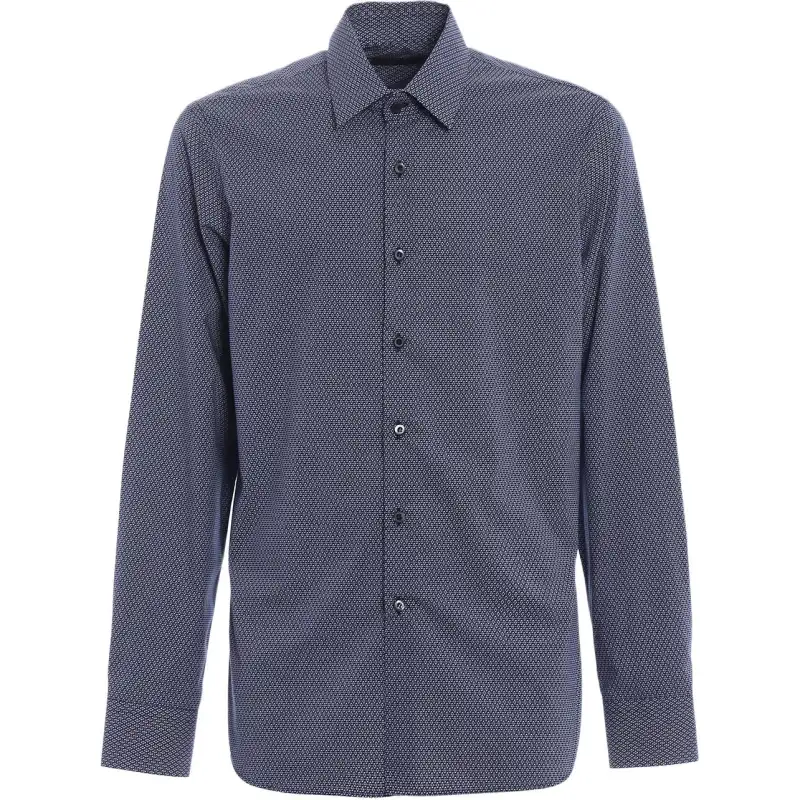 PRADA Shirts Men's Blue Polo Collar Moderate
