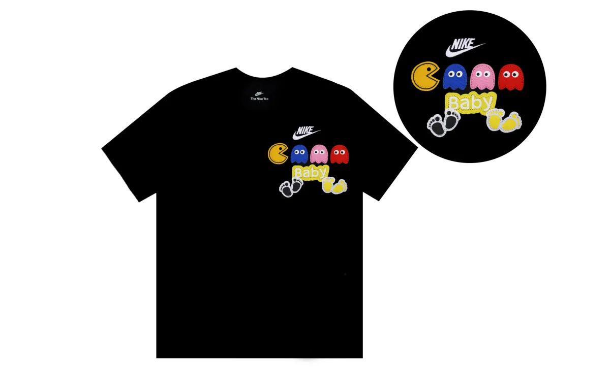 Nike T-Shirts Unisex Black Crew Neck Moderate Straight Fit