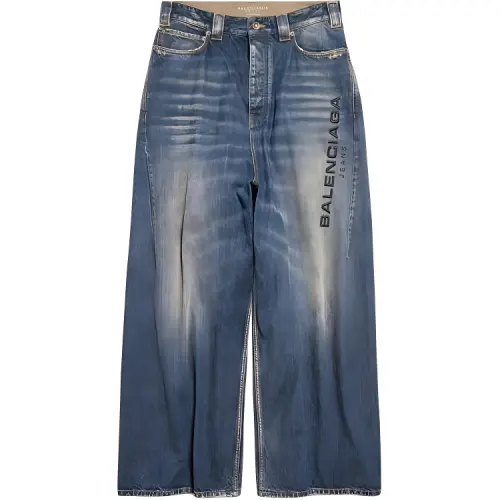 Balenciaga Logo Embroidered Straight Leg Jeans
