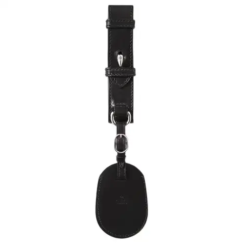 GUCCI Leather Luggage Tag Unisex Black
