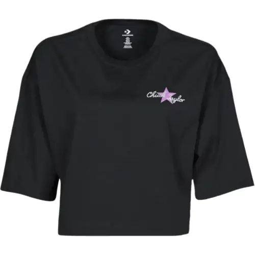 Converse T Shirts Women's Black Crew Neck