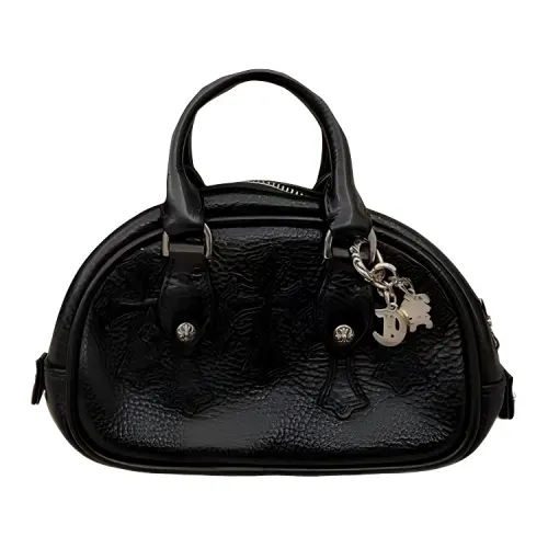 Chrome Hearts Leather Bowling Bag, Handbag Mini Women's Black