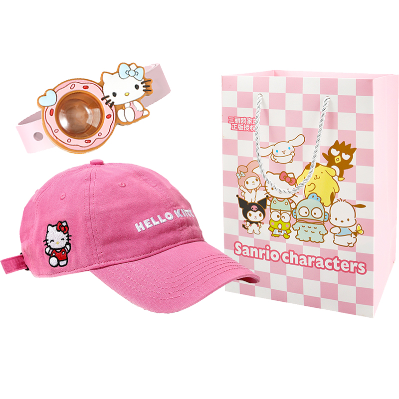 Sanrio Sanrio, hello kitty, cartoon oil, cute silicone doll, mosquito repellent, bracelet, travel baseball cap for camping, gift box for children and adults, set, long-term effect, pest control