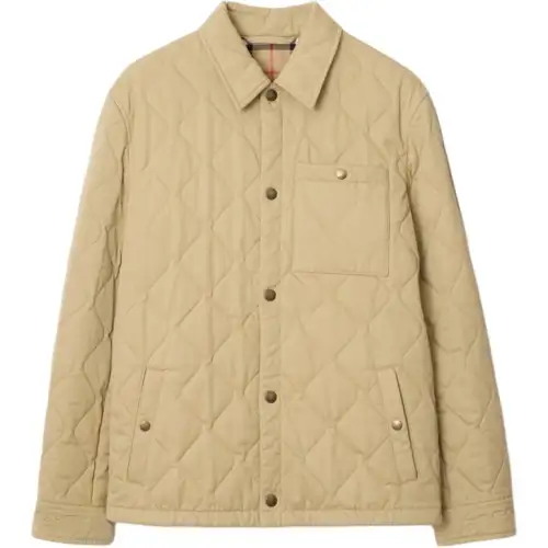 Burberry Long Sleeved Quilted Gabardine Jacket