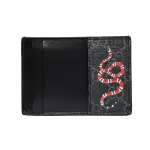 GUCCI Canvas With Leather Card Holder Men's Black
