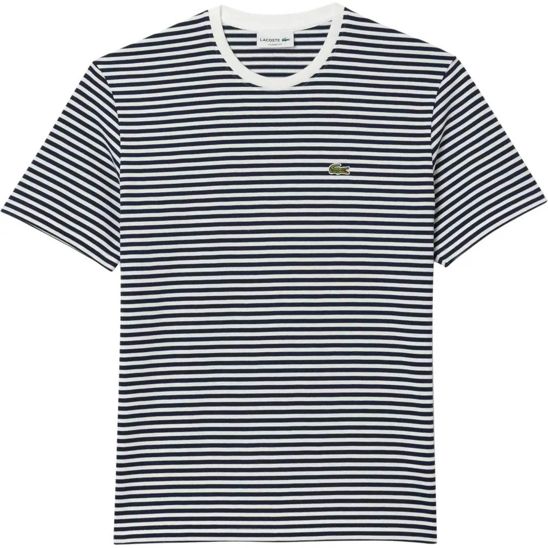 LACOSTE Striped Crewneck T Shirt