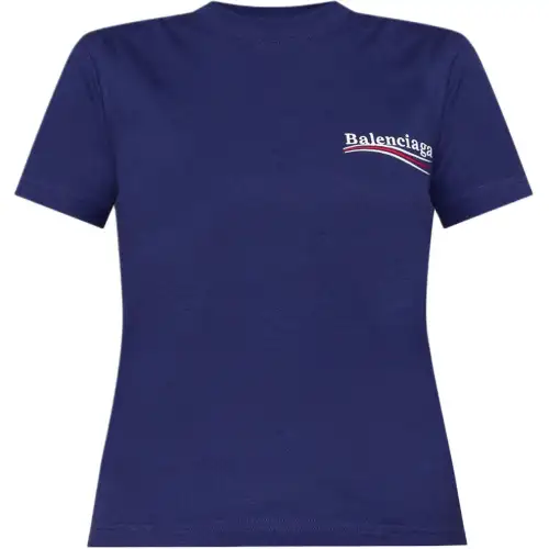 Balenciaga T Shirts Women's Blue Crew Neck Moderate