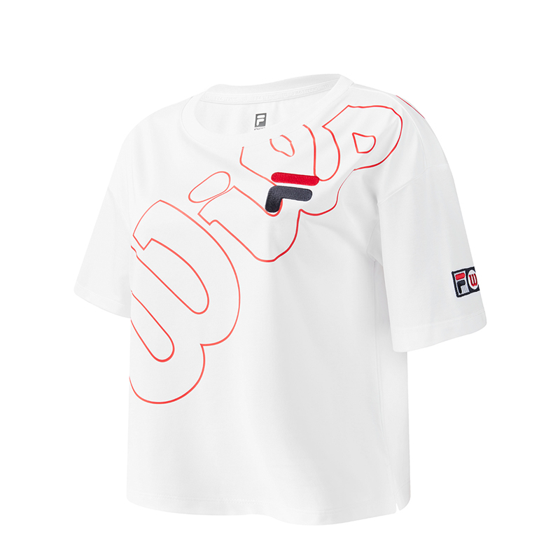FILA Athletics Tennis Drop Shoulder Sleeve T Shirt Women's Jade White