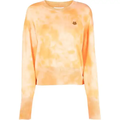 【Previous Season】tie-dye print logo-patch jumper