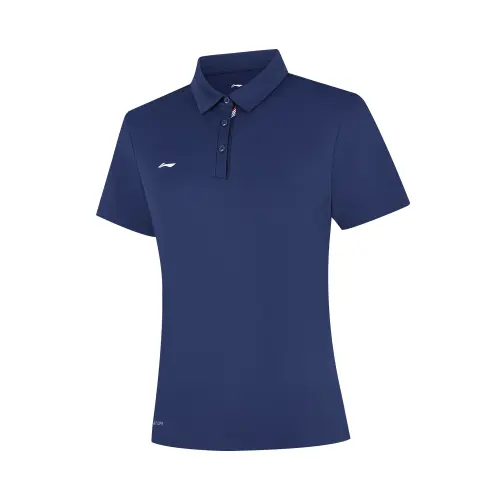 Li Ning Polo Shirt Women's Dark Bowl Blue
