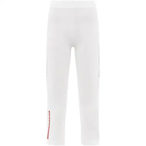 PRADA Knitted Sweatpants Women's White Moderate Slim Fit Pants