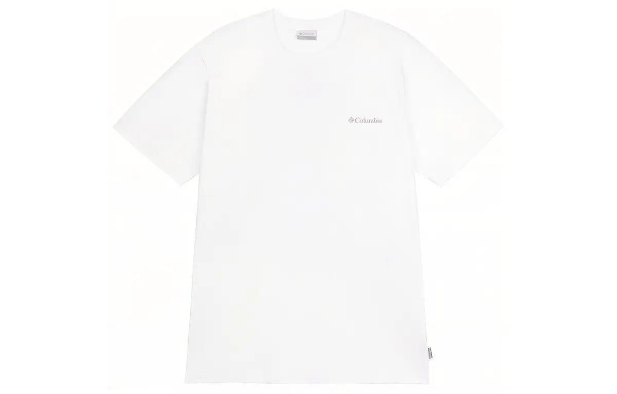 Columbia T-Shirts Men's White Crew Neck Moderate Straight Fit