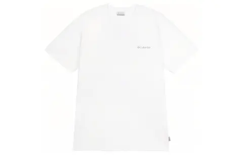 Columbia T-Shirts Men's White Crew Neck Moderate Straight Fit