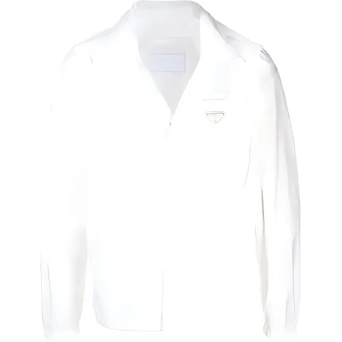PRADA Jackets Men's White Lapel Moderate Other