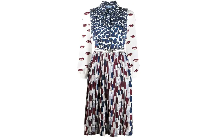 PRADA FW21 Long Sleeved Dress Women's Blue