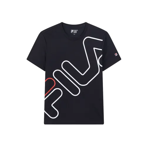 FILA T Shirts Men's Legend Blue Crew Neck Moderate Straight Fit