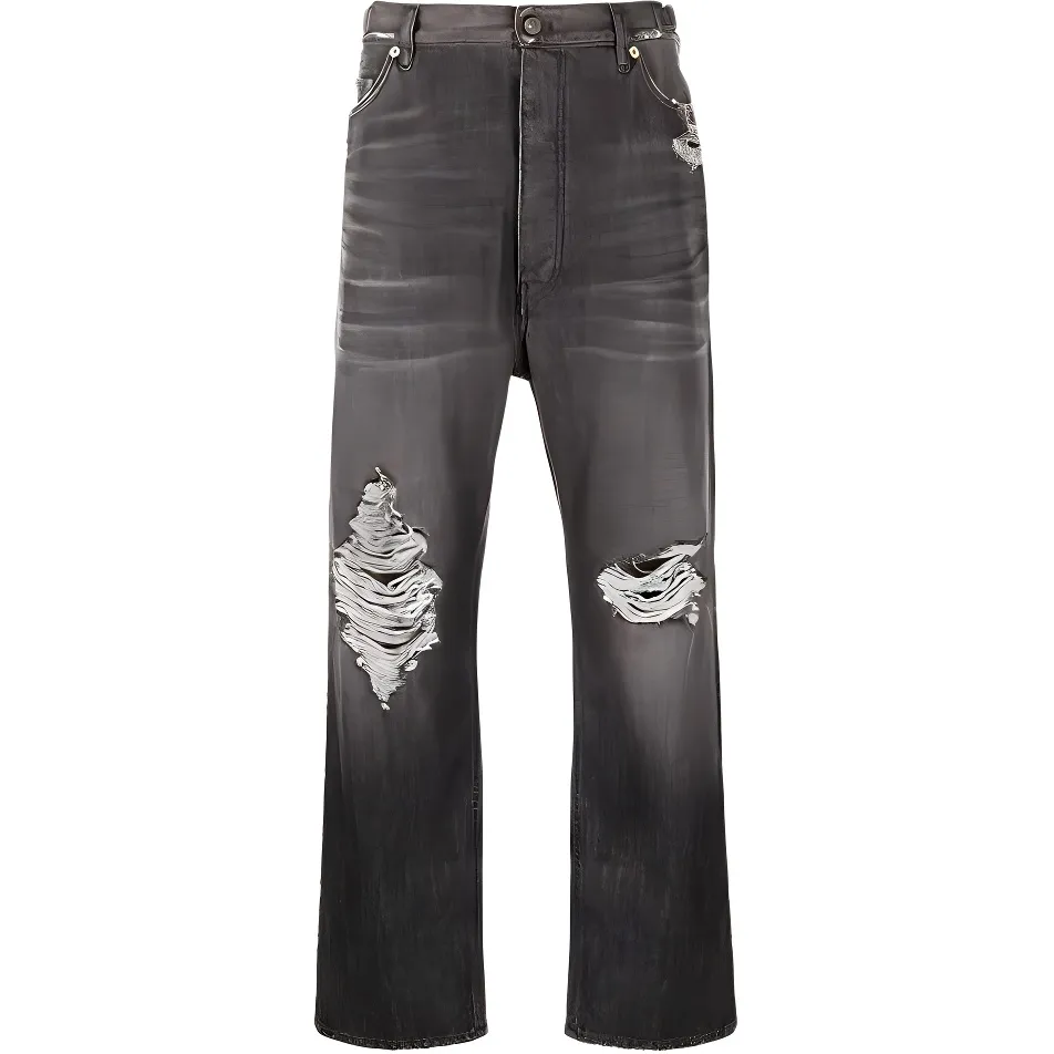 【Previous Season】ripped straight-leg jeans