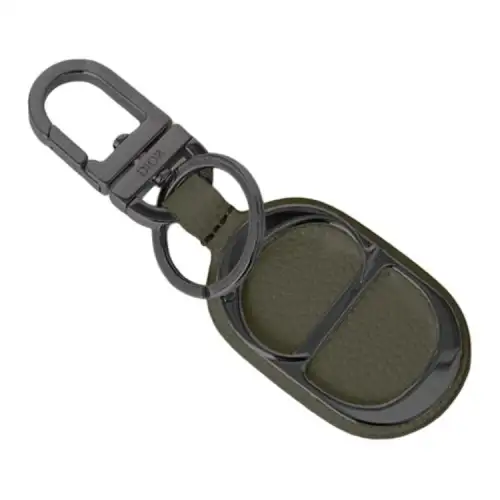 DIOR Leather Keychains Men's Olive