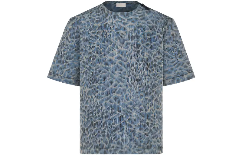 DIOR PARLEY Beach T Shirts Men's Blue Crew Neck Moderate Straight Fit