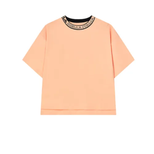 FILA Emerald Drop Shoulder Sleeve T Shirt Women's Ice Porcelain Orange