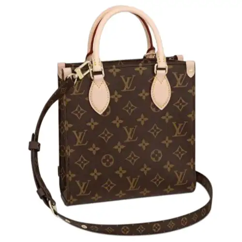 LOUIS VUITTON Sac Plat Bb Bag Monogram Brown/Natural