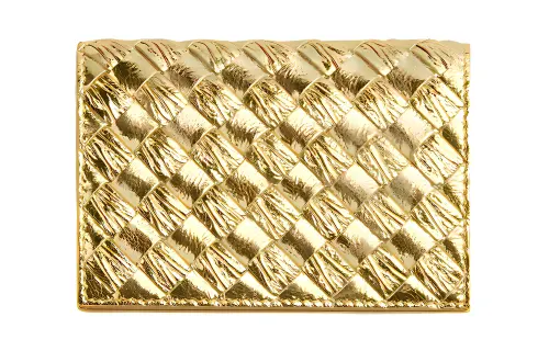 Bottega Veneta Leather Card Holder Women's Gold