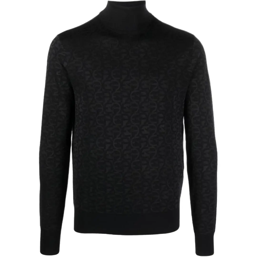 EMPORIO ARMANI Sweaters Men's Gray Black Turtleneck Moderate Other