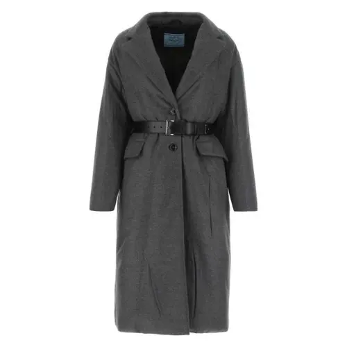 PRADA Single-Breasted Belted Coat