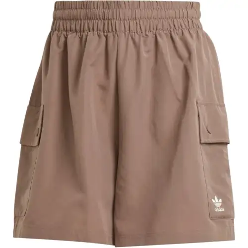 Adidas Women's Essentials Woven High Waist Cargo Shorts Trace Brown