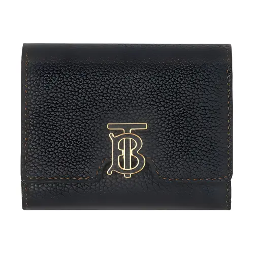 Burberry Grain Leather Card Holder, Wallet Women's Black