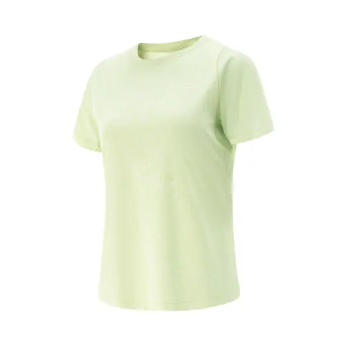 Li Ning Running Collection T Shirt Women's Elf Green Full Print