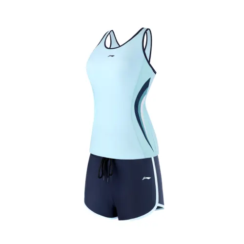 Li Ning Two Piece Swimsuit Women's Light Cyan Green