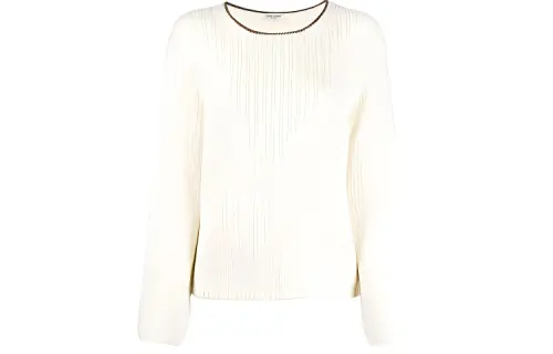 SAINT LAURENT Loose Fit Sweater Women's White