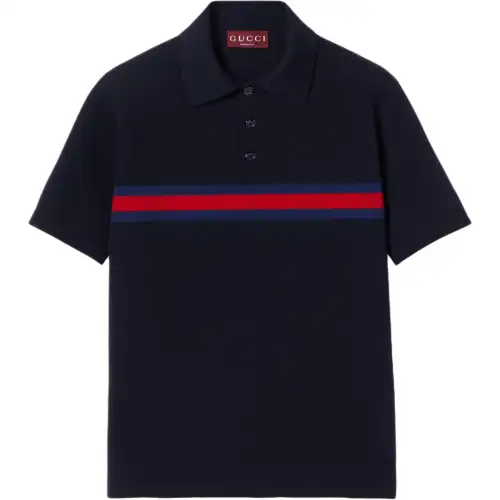 GUCCI Cotton Piquet Polo Shirt With Web