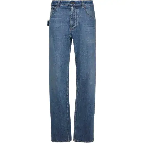 Bottega Veneta High Rise Straight Denim Pants