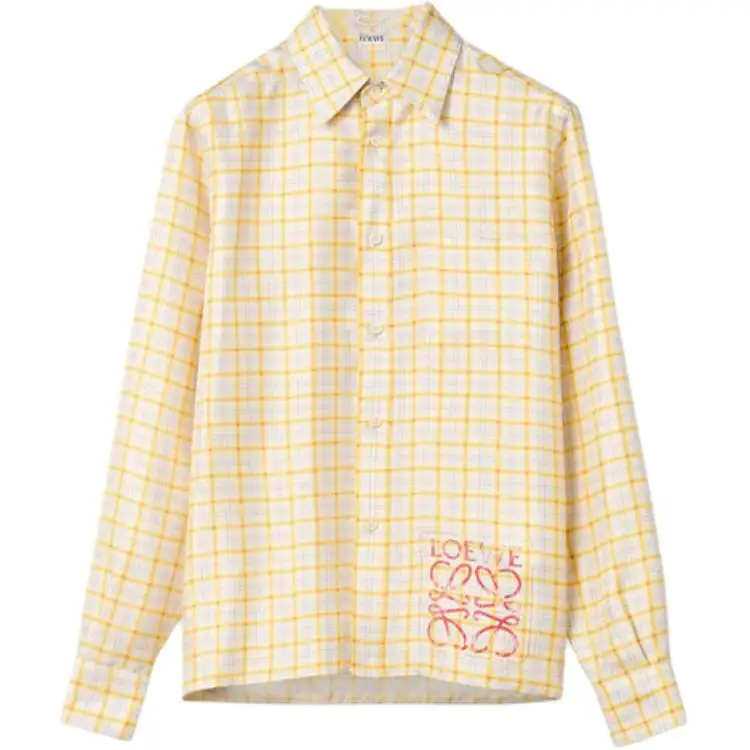 LOEWE Shirts Men's Yellow Lapel Moderate Other