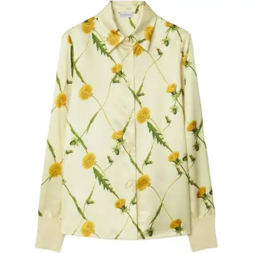 Burberry Dandelion-print Satin Shirt
